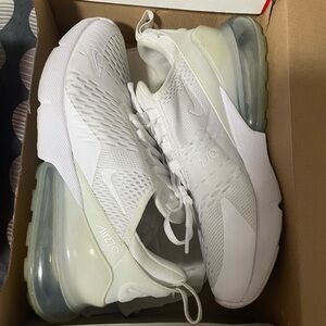 Nike Air Max 270 GS White and Metallic Silver